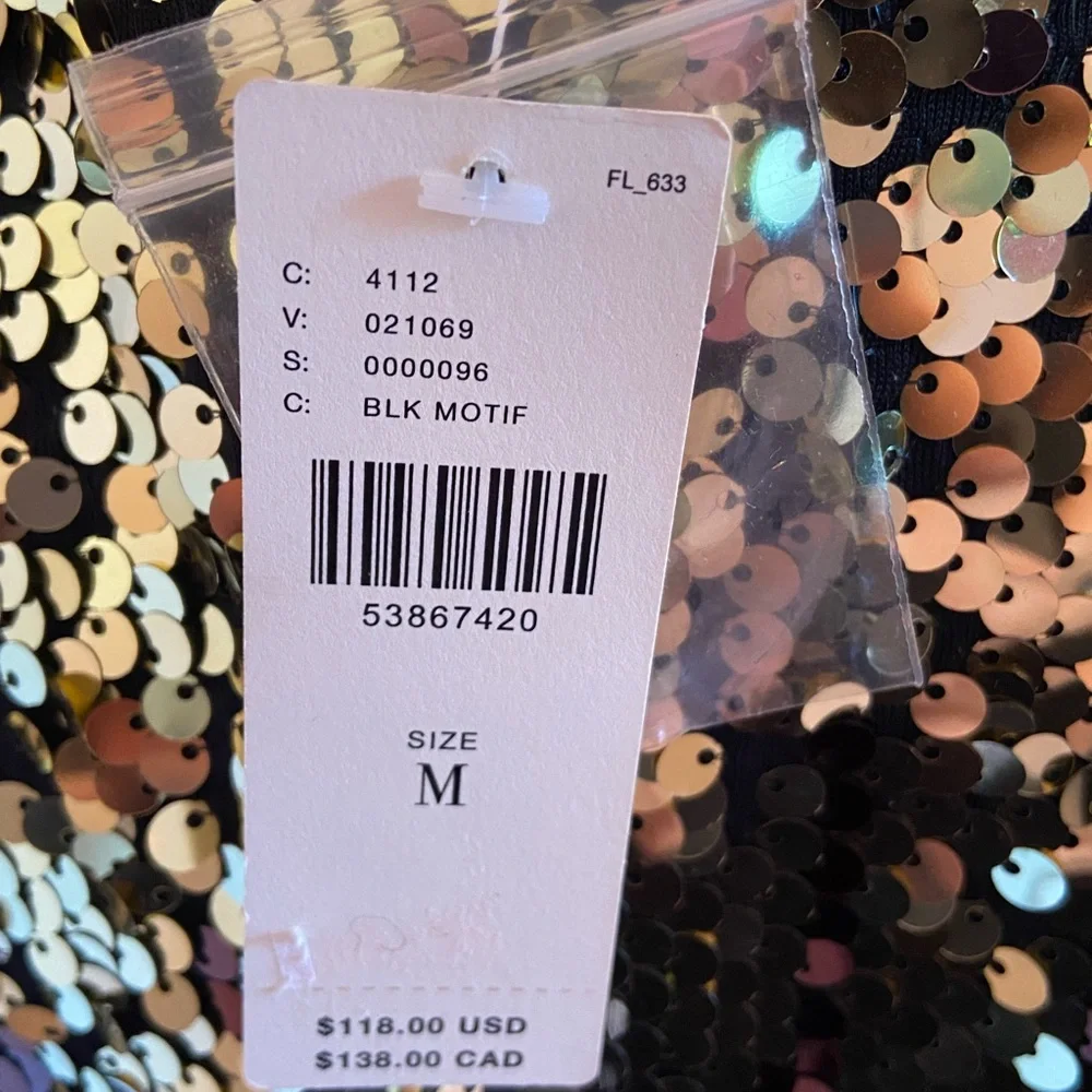 NEW! Anthro! Eva Franco Metallic Ombré Sequin Tshirt NWT Anthro msrp $118 - Picture 5 of 8